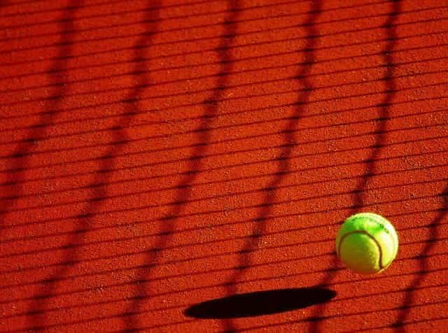 Tennis ball bouncing.