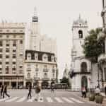 A busy street in Buenos Aires, Argentina.