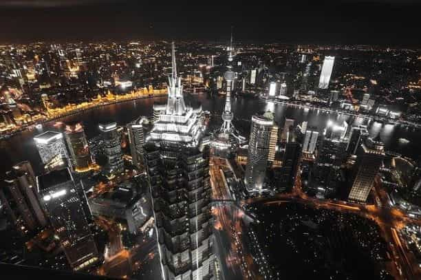 Shanghai at night.