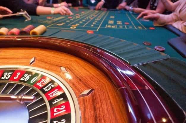 Roulette table in a casino.