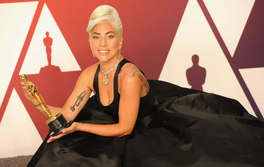 Lady Gaga shows off her Academy Award