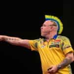 World Darts Champion, Peter Wright in action.