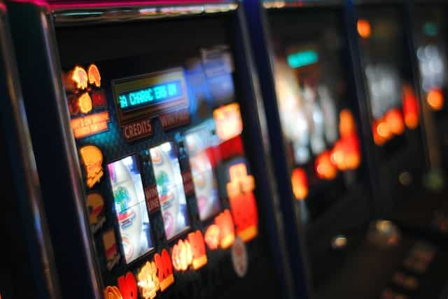 A row of retro slot machines.