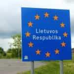 Border sign of Lithuania.