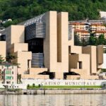 Casinò di Campione pictured from Lake Lugano.